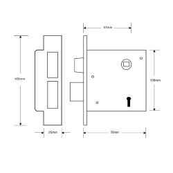 Asec Mortice Bathroom Lock