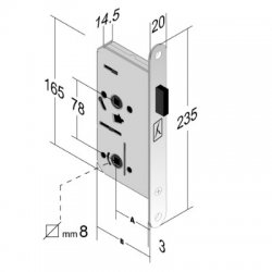 Bonaiti Serrature DIN Standard Magnetic WC Lock