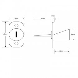 Twin Flange Fix Furniture Pedestal Lock