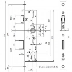 BKS Pipe Frame Fire Door Lock B 18280