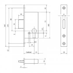 GU BKS 1308 35 92 Narrow Style Mortice Deadlock