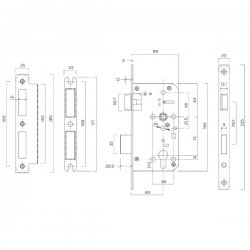 Briton 5760 DIN Euro Escape Sashlock Case 60mm Backset