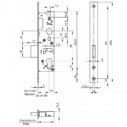 Wilka 138R Mortise dead lock