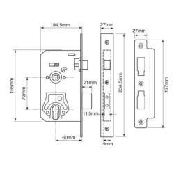 Union L2270 Mortice Sash Lock