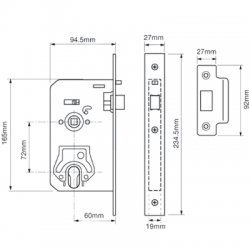 Union L2370 Mortice Night Latch