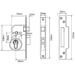 Era British Standard Euro Thumbturn Egress Mortice lock