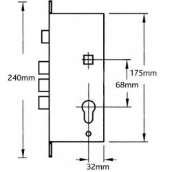 Hooply Lever Operated Latch 4 Deadbolt Centre Case