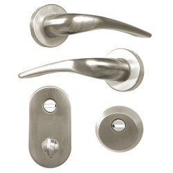 Hooply FT09 Lever Handle On Rose & Escutcheon Set with Thumbturn