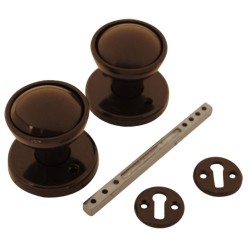 Asec Plastic Rim/Mortice Knob Set 48mm