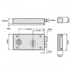 Union 1448 Lever Rim Lock