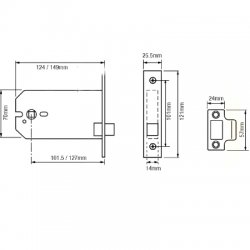 Union 26773 Horizontal Mortice Latch
