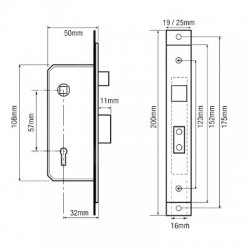 Willenhall M5 2 5 Lever Mortice Sashlock Straight Extended Forend