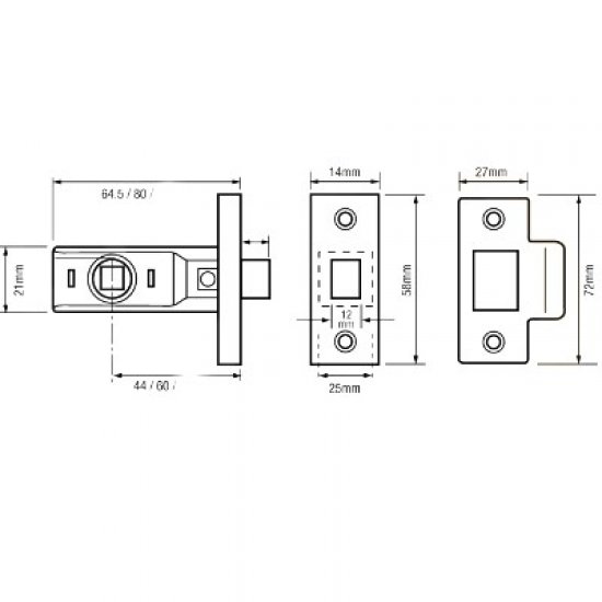 Rebated Tubular Latch 2650 