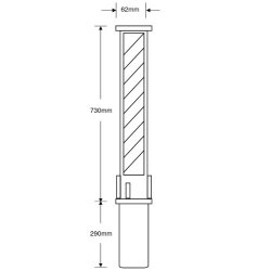 Asec Round Removable 730mm High Parking Post