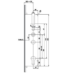 Elite Lever Operated Latch & Deadbolt Split Spindle - Centre Case