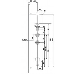 Elite Composite Lever Operated Latch & Deadbolt Twin Spindle 20mm Faceplate - 2 Hook