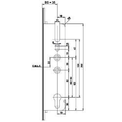 Elite Key Wind Locking Lever Operated Latch & Deadbolt Single Spindle 20mm Faceplate - 2 Deadlocking Latch Bolts