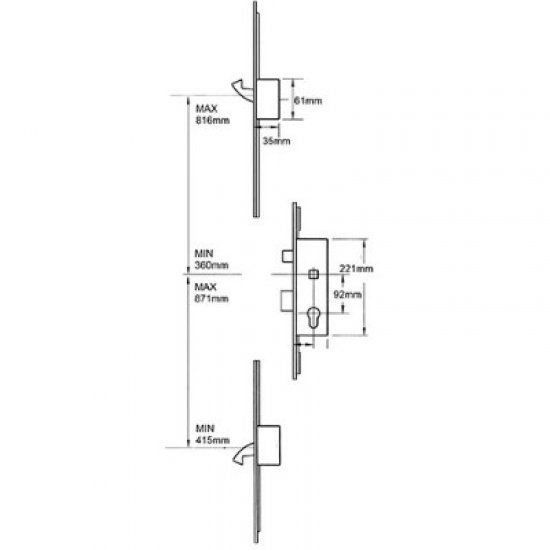 Era 6345 Lever Operated Latch Dead 2 Adjustable Hooks Timber Door
