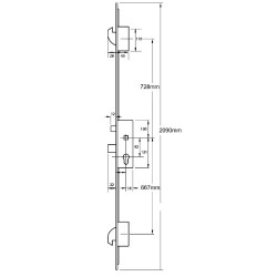 ERA Trimlock Lever Operated Latch & Deadbolt Split Spindle With 2 Hooks & 44mm White Faceplate