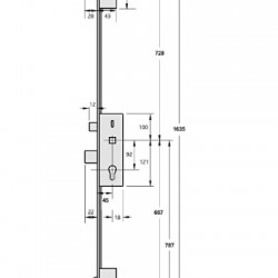 ERA 2 Large Hook Split Spindle Latch & Deadbolt With 20mm Radius Faceplate