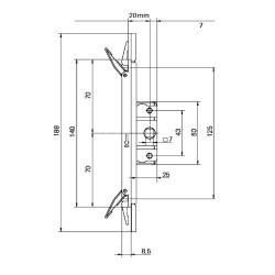 Roto Shootbolt Espagnolette Gearbox 16mm Faceplate