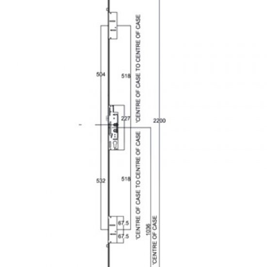Fulex XL Latch Hookbolt with 2 Hook 2 Anti Lift 44mm Faceplate 