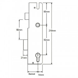 KFV Latch and Deadbolt 92PZ Key Wind Centre Lock Case