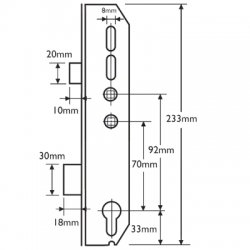 Mila Lever Operated Latch Deadbolt Twin Spindle Gearbox