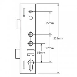 Asec Lockmaster Copy Lever Operated Latch & Deadbolt Twin Spindle Gearbox