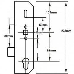 MILA Lever Operated Latch & Deadbolt - Centre Case 45/92