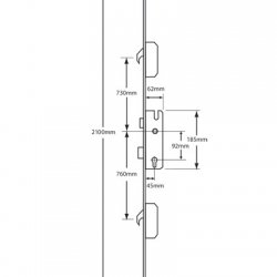 Winkhaus Cobra Keywind 2 Hook 16mm Flat Split Spindle