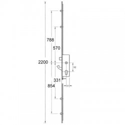 Yale YS170 3 Hookbolt 4 Roller Split Spindle Multipoint Lock