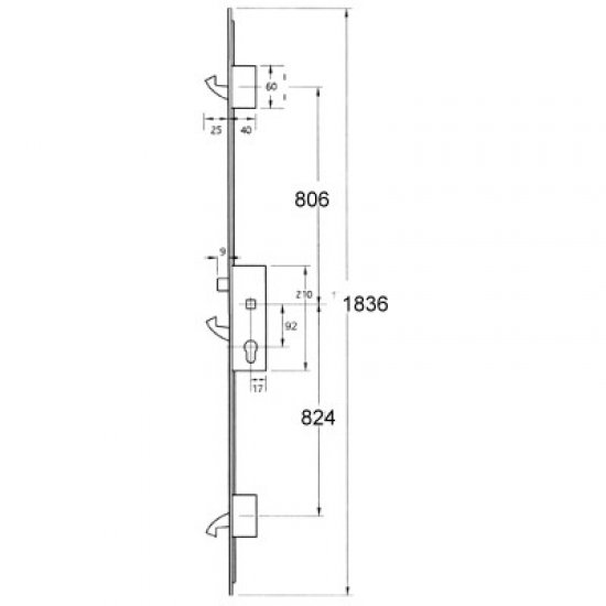 Yale YS170 3 Hookbolt Split Spindle 20mm Flat Faceplate
