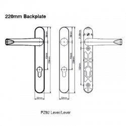 Mila Supa 92 220mm Backplate Lever Handles