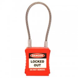 Safety Lockout Tagout Padlock with Wire Shackle