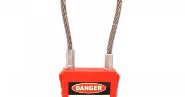 Safety Lockout Tagout Padlock with Wire Shackle