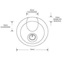 Asec Discus Padlock 70mm