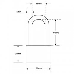 Asec Keyed Alike Long Shackle Brass Padlock