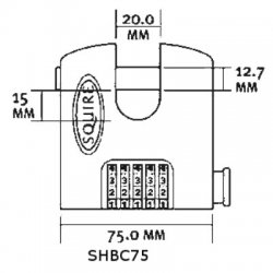 Squire SHCB75 Combination Padlock 5 Wheel