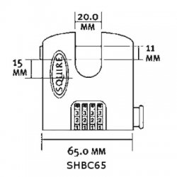 Squire SHCB65 Combination Padlock 4 Wheel 