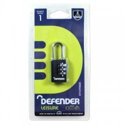 Squire Defender Black Diecast Combination Padlock