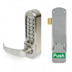 Emergency Push Pad Latch with External Digital Lever Keypad