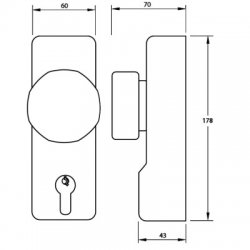 Union ExiSAFE Knob Operated Outside Access Device