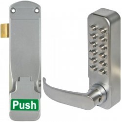 Emergency Push Pad Latch with Small External Digital Lever Keypad