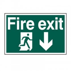 Fire Exit Image With Arrow Pointing Down Sign