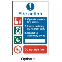 Fire Action Procedure Signs