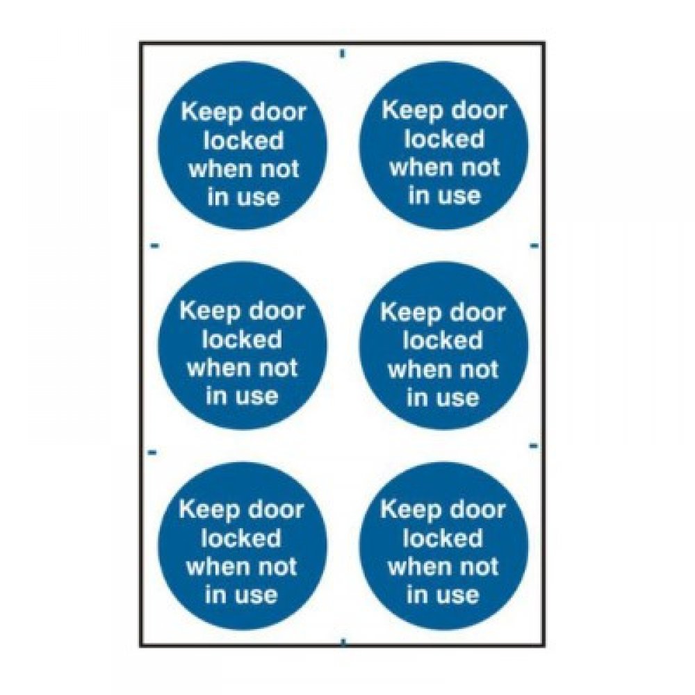 Keep Door Locked When Not In Use Sign