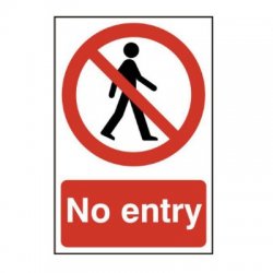 No Entry Sign 200mm x 300mm