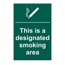 This Is A Designated Smoking Area Sign