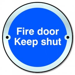 Metal Fire Door Keep Shut Sign 